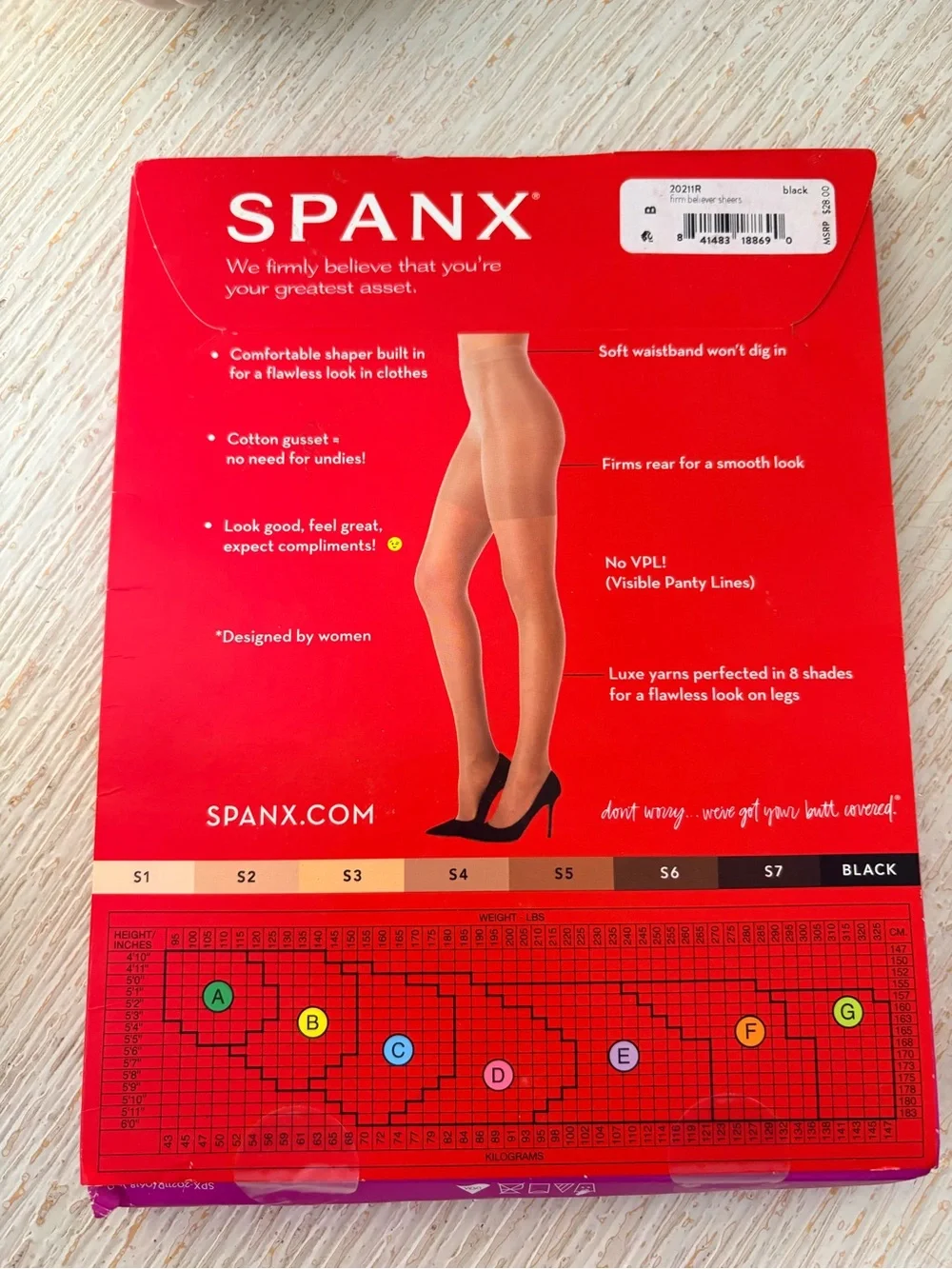 NWT Spanx Black Firm Believer Sheers Size B